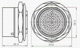 Y43 plug and receptacle connectors  Connectors Product Outline Dimensions