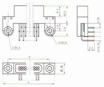 J15 type W receptacle connectors Connectors Product Outline Dimensions