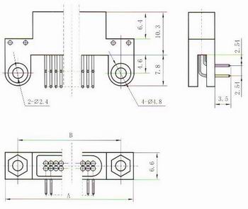 J15 type WI receptacle connectors Connectors Product Outline Dimensions