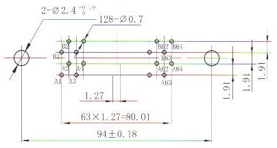 J15 PCB pattern Connectors panel cutouts