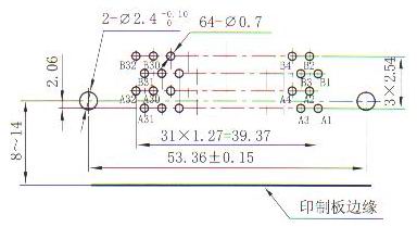 J15 PCB pattern Connectors panel cutouts