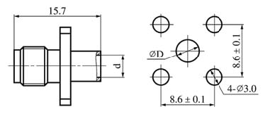 SMA series Connectors Product Outline Dimensions