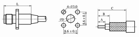 SMA series Connectors Product Outline Dimensions