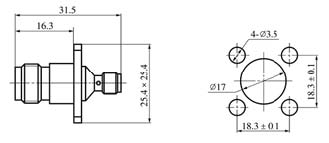 SMA series Connectors Product Outline Dimensions