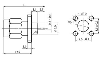 SMA series Connectors Product Outline Dimensions