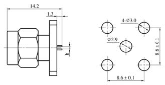 SMA series Connectors Product Outline Dimensions