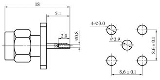 SMA series Connectors Product Outline Dimensions