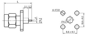 SMA series Connectors Product Outline Dimensions