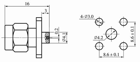 SMA series Connectors Product Outline Dimensions