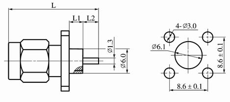 SMA series Connectors Product Outline Dimensions