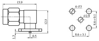 SMA series Connectors Product Outline Dimensions