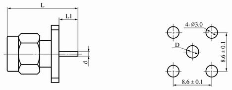 SMA series Connectors Product Outline Dimensions