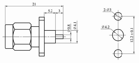 SMA series Connectors Product Outline Dimensions