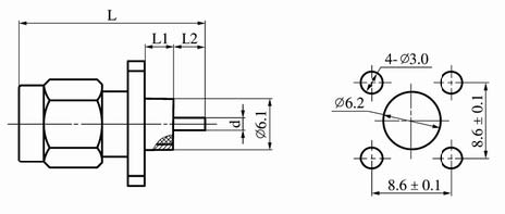 SMA series Connectors Product Outline Dimensions