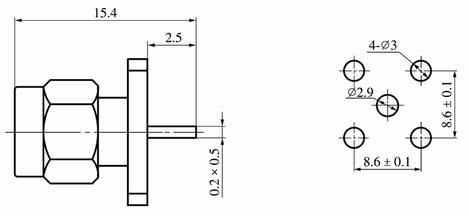 SMA series Connectors Product Outline Dimensions