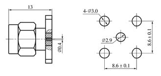 SMA series Connectors Product Outline Dimensions