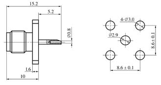 SMA series Connectors Product Outline Dimensions