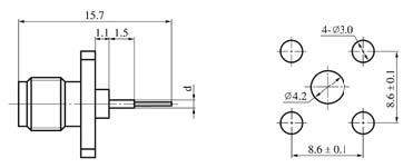 SMA series Connectors Product Outline Dimensions