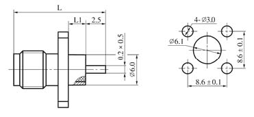 SMA series Connectors Product Outline Dimensions