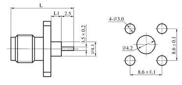 SMA series Connectors Product Outline Dimensions