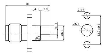 SMA series Connectors Product Outline Dimensions