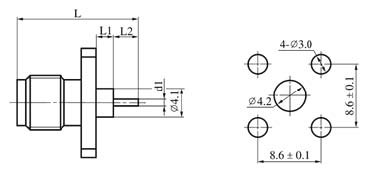 SMA series Connectors Product Outline Dimensions