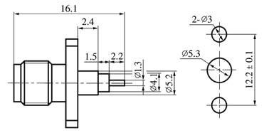 SMA series Connectors Product Outline Dimensions