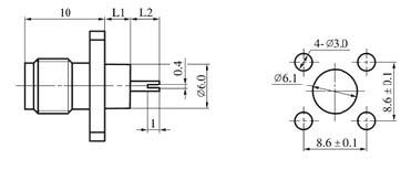 SMA series Connectors Product Outline Dimensions