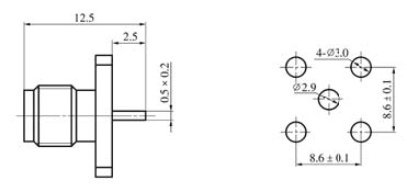 SMA series Connectors Product Outline Dimensions