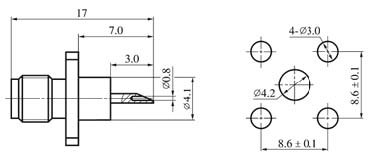 SMA series Connectors Product Outline Dimensions