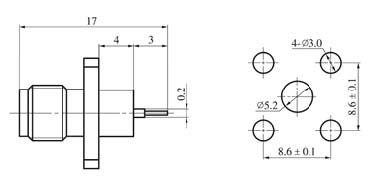 SMA series Connectors Product Outline Dimensions