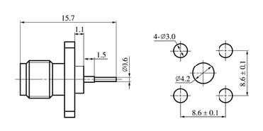 SMA series Connectors Product Outline Dimensions