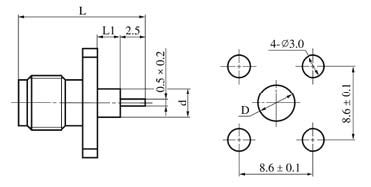 SMA series Connectors Product Outline Dimensions