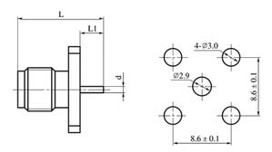 SMA series Connectors Product Outline Dimensions