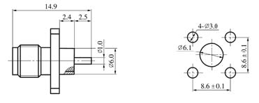 SMA series Connectors Product Outline Dimensions