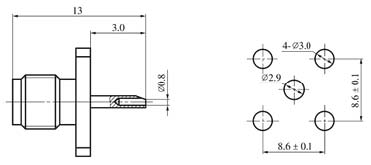 SMA series Connectors Product Outline Dimensions