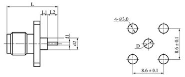 SMA series Connectors Product Outline Dimensions