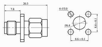 SMA series Connectors Product Outline Dimensions