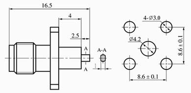 SMA series Connectors Product Outline Dimensions