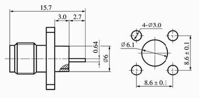 SMA series Connectors Product Outline Dimensions