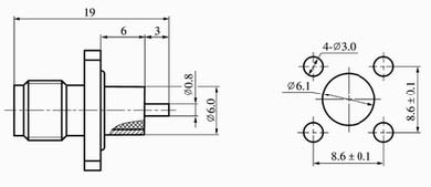 SMA series Connectors Product Outline Dimensions