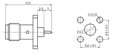 SMA series Connectors Product Outline Dimensions