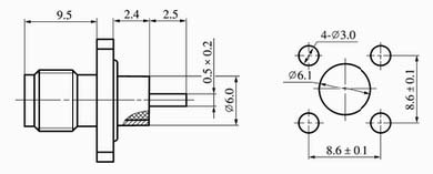 SMA series Connectors Product Outline Dimensions