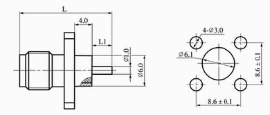 SMA series Connectors Product Outline Dimensions