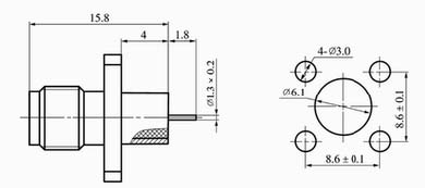 SMA series Connectors Product Outline Dimensions