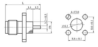 SMA series Connectors Product Outline Dimensions