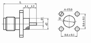 SMA series Connectors Product Outline Dimensions