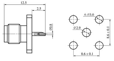 SMA series Connectors Product Outline Dimensions