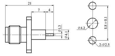 SMA series Connectors Product Outline Dimensions