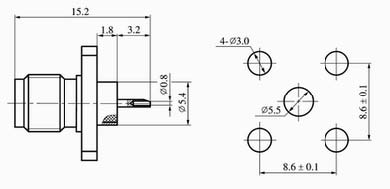 SMA series Connectors Product Outline Dimensions